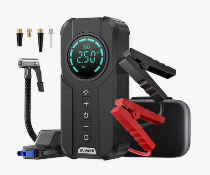 Ultimate 4 in 1 Car Essential: Jump Starter, Air Pump, Power Bank and Flashlight